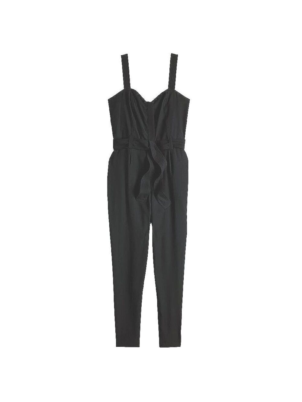 Nine West Utility Black Sleeveless Sweetheart Jumpsuit NWT XXL
